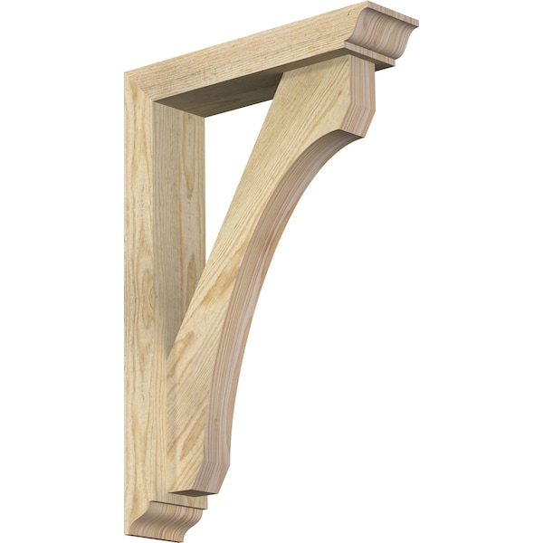 Ekena Millwork Legacy Traditional Rough Sawn Bracket w/ Offset Brace, Douglas Fir, 4"W x 16"D x 24"H BKT0402X16X24LEC01RDF - main